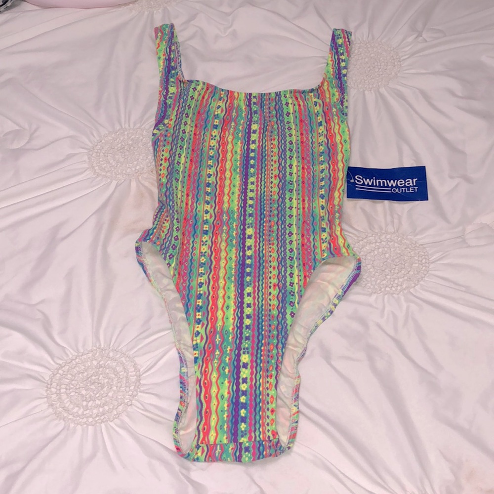 - HIGH CUT NEON LOW BACK ONE PIECE